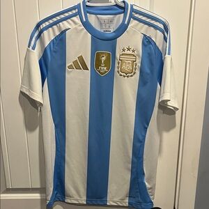 Adidas Blue and White Soccer Jersey